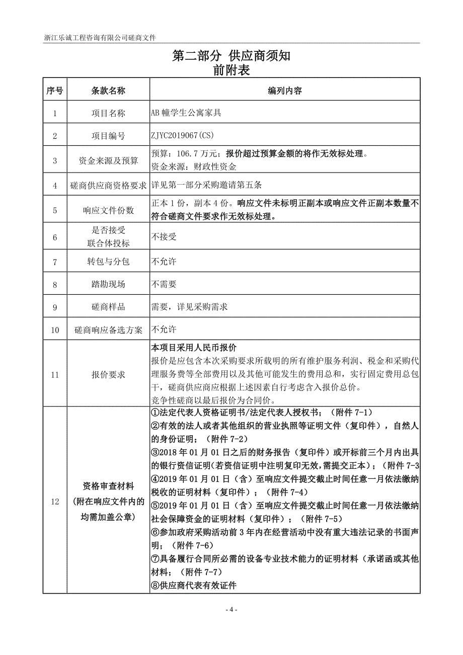 浙江工贸职业技术学院AB幢学生公寓家具招标文件_第5页