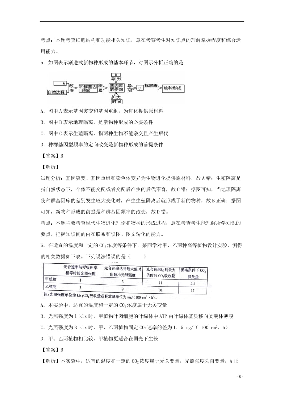 江西省上饶县2017届高三生物下学期集中训练试题(三)_第3页