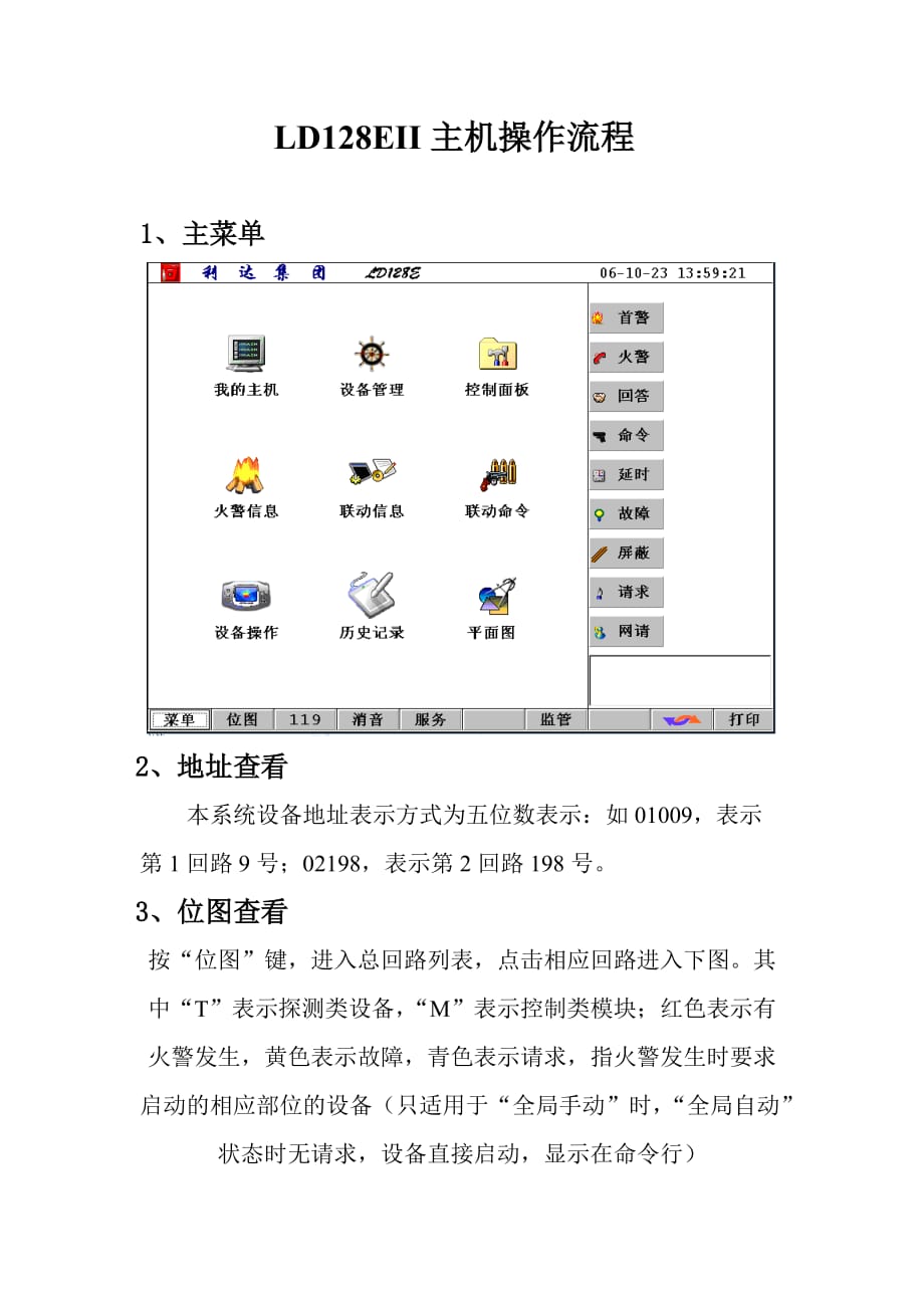 北京利达LD128EII主机操作流程(培训用)_第1页