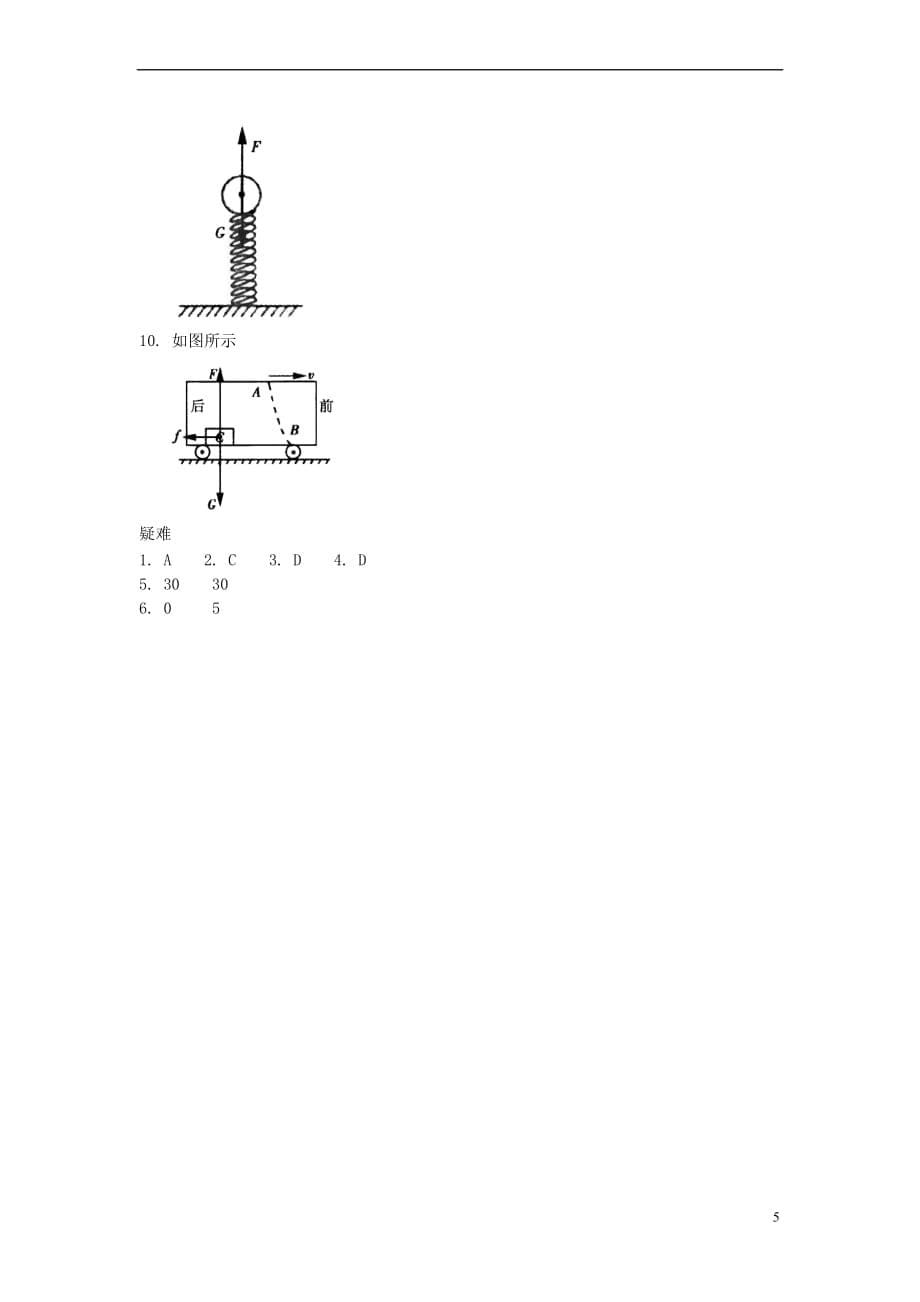 江苏省苏州市中考物理第九章《力与运动》易错疑难_第5页