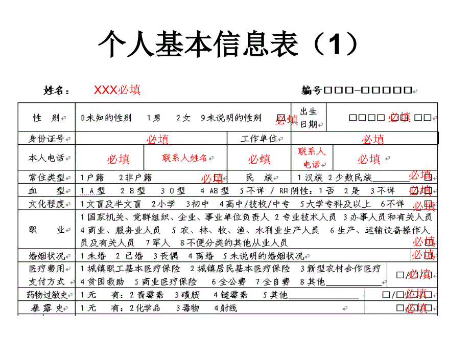 居民健康档案表格的填写._第4页