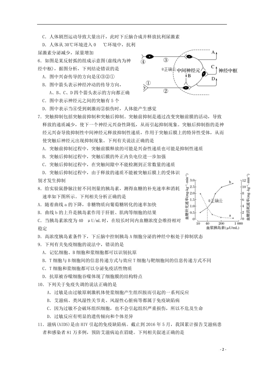 江苏省南京师大苏州实验学校2019_2020学年高二生物9月月考试题201911040234_第2页