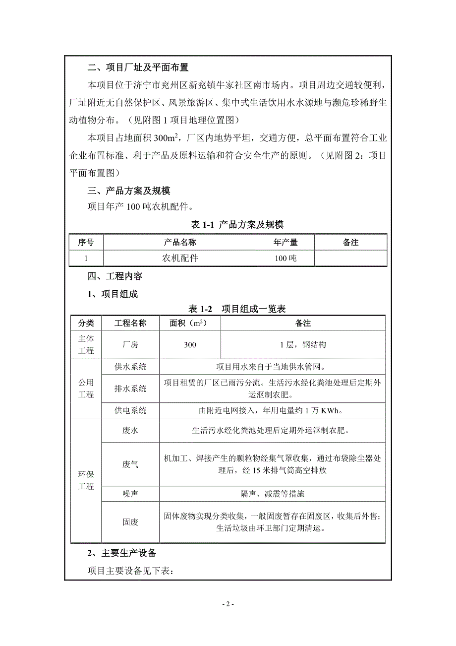 济宁市兖州区中柱钢材销售中心年产100吨农机配件项目环境影响报告表_第4页