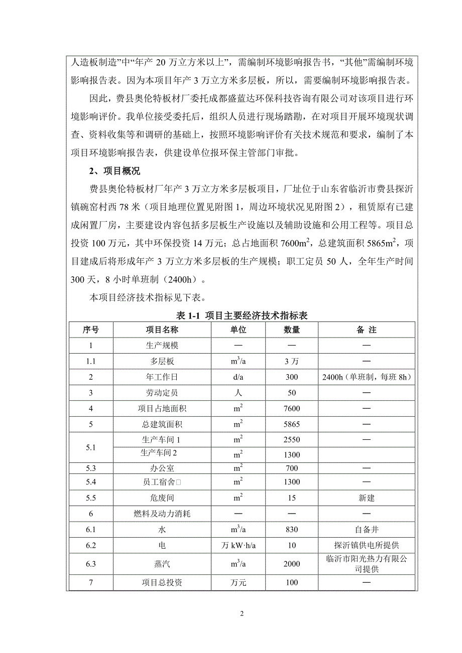 费县奥伦特板材厂年产3万立方米多层板项目环境影响报告表_第4页