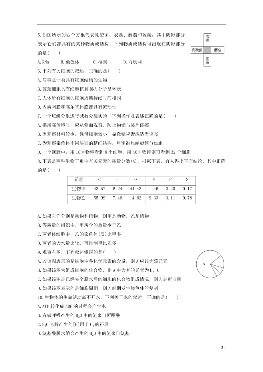 贵州省2018_2019学年2018_2019学年高二生物下学期第二次月考试题_第2页