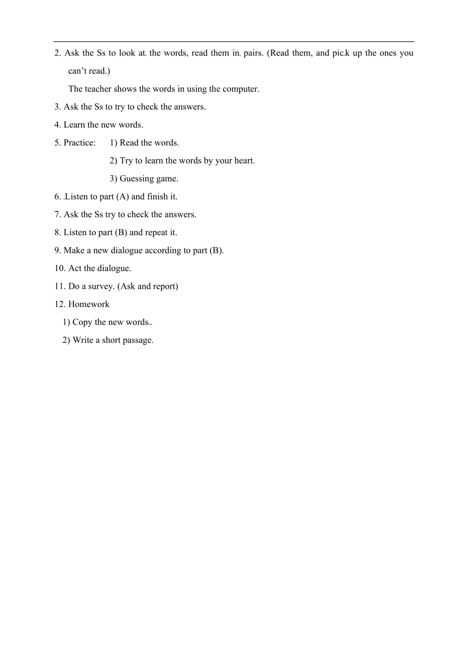 四年级上册英语教案Unit1Lesson11北京课改版_第2页