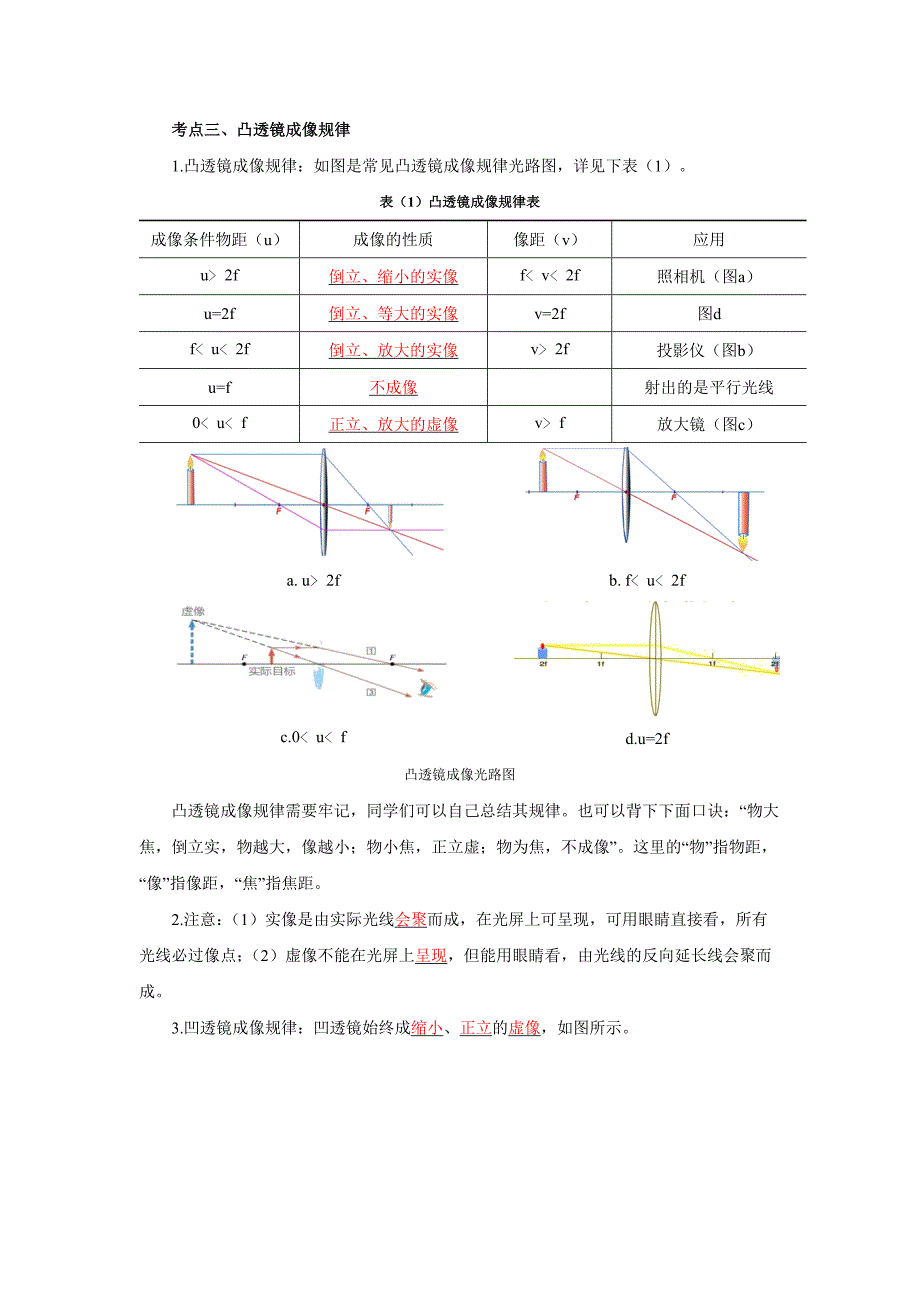 2020年中考物理考点05透镜及其应用(word档含答案)_第3页