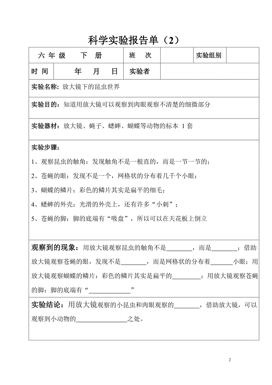 6年级下册实验报告单_第2页