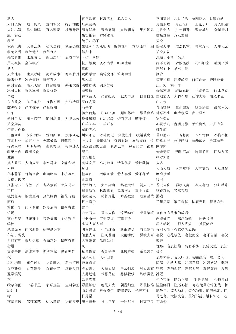 ☆☆☆成语分类大全☆☆☆_第3页