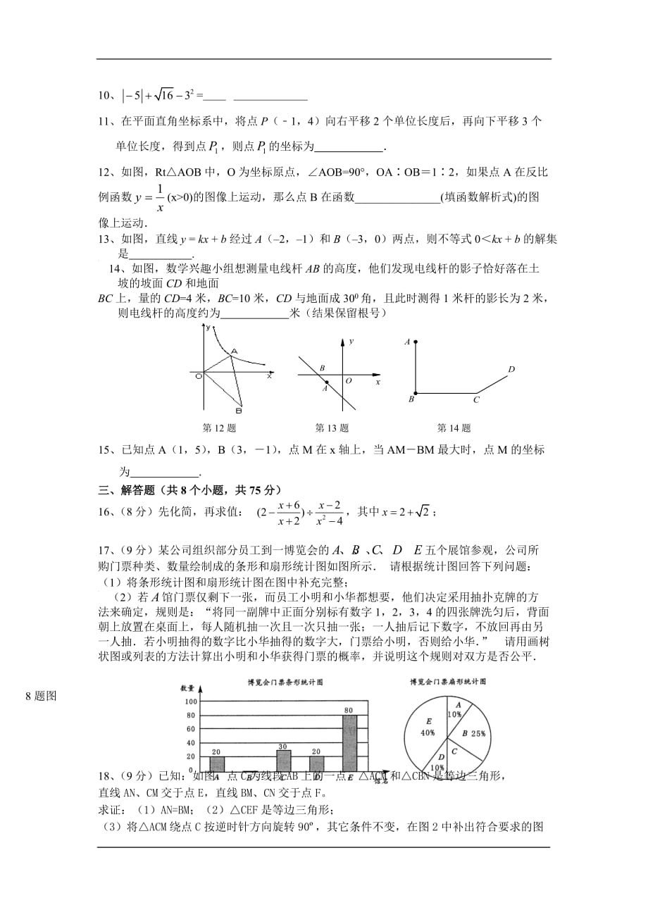 清丰县实验中学2020九年级下学期第二次模拟考试数学试卷_第2页