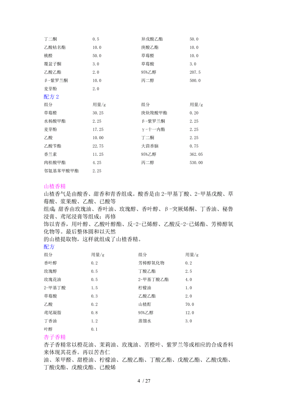 各种食用香精的配方_第4页