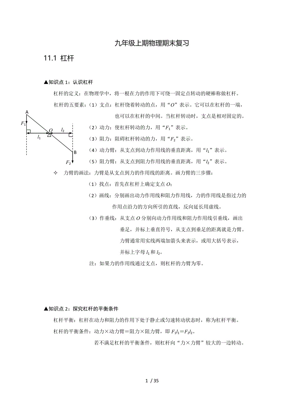 苏教版物理九级上学期期末复习_第1页