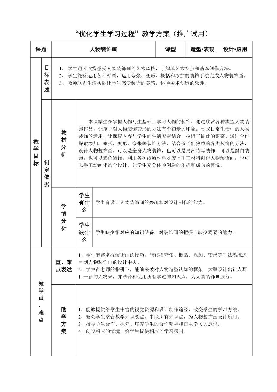 六年级上册美术教案-9人物装饰画苏少版 (8)_第1页