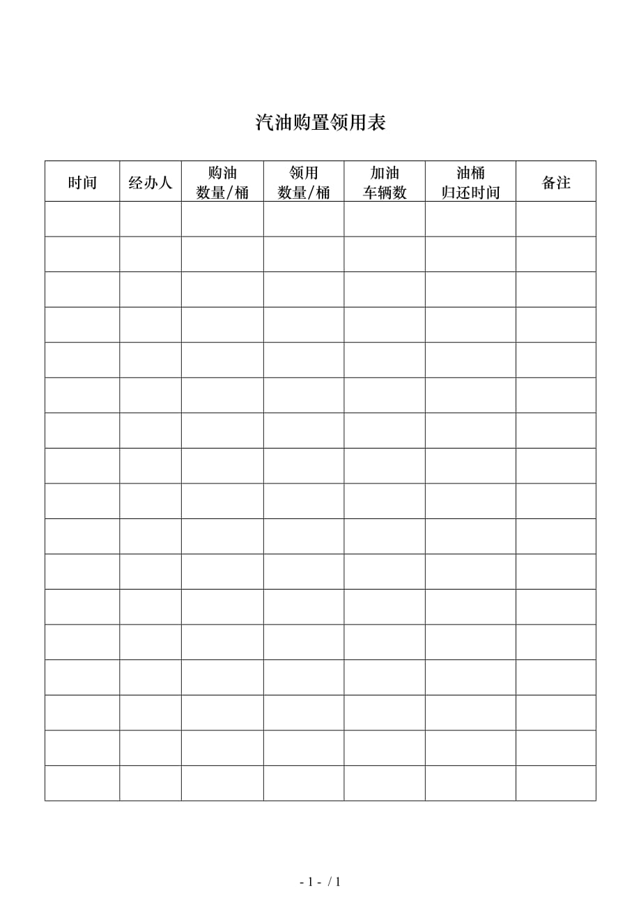 汽油购置领用表_第1页