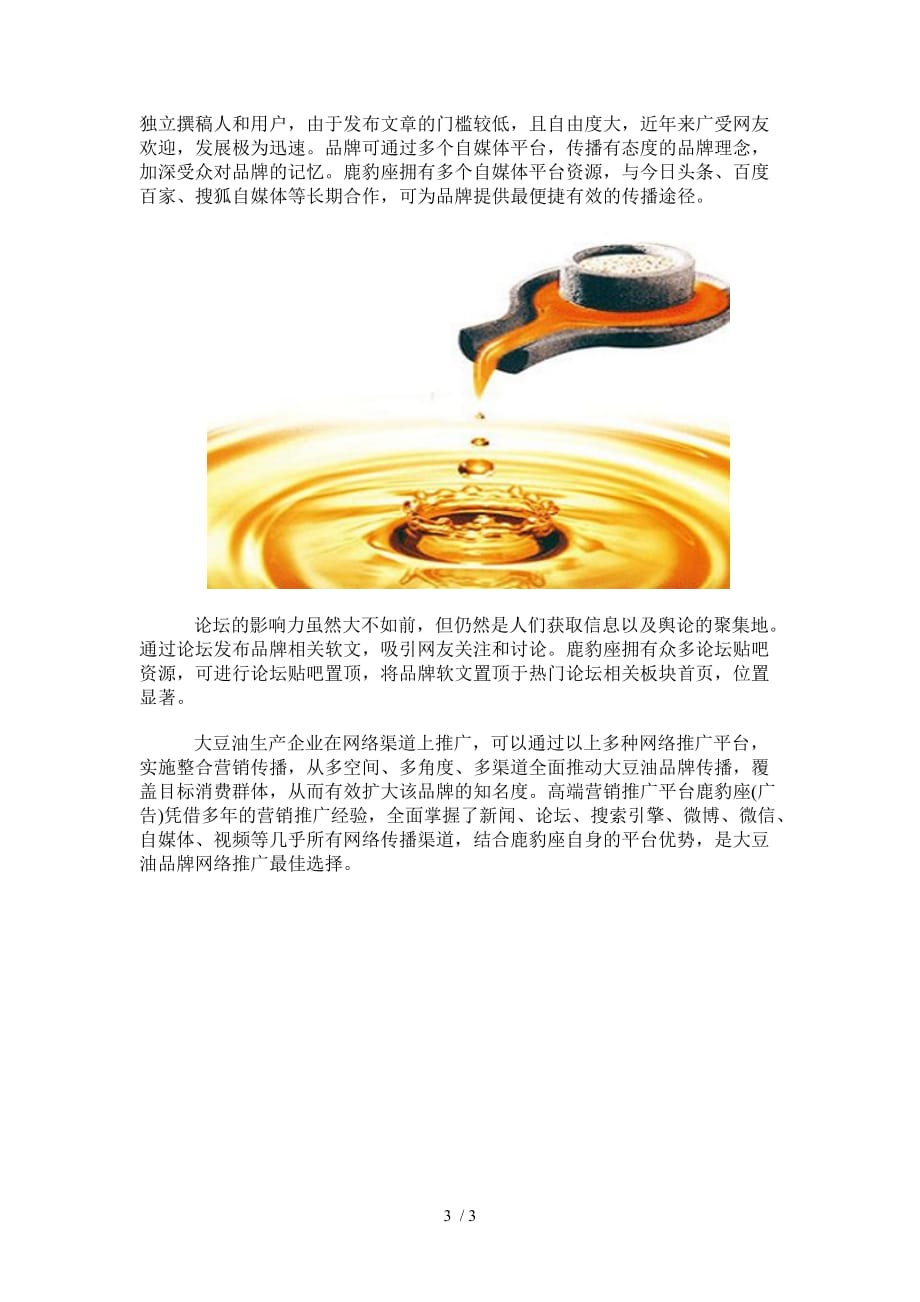 大豆油品牌推广经典案例大豆油品牌怎么做网络推广_第3页