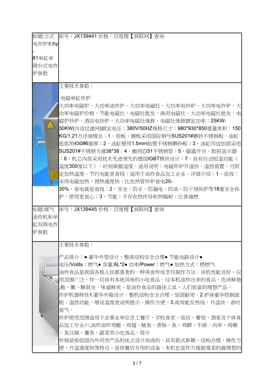 煤气油炸机和yf商用单缸单筛电炸锅价格_第3页