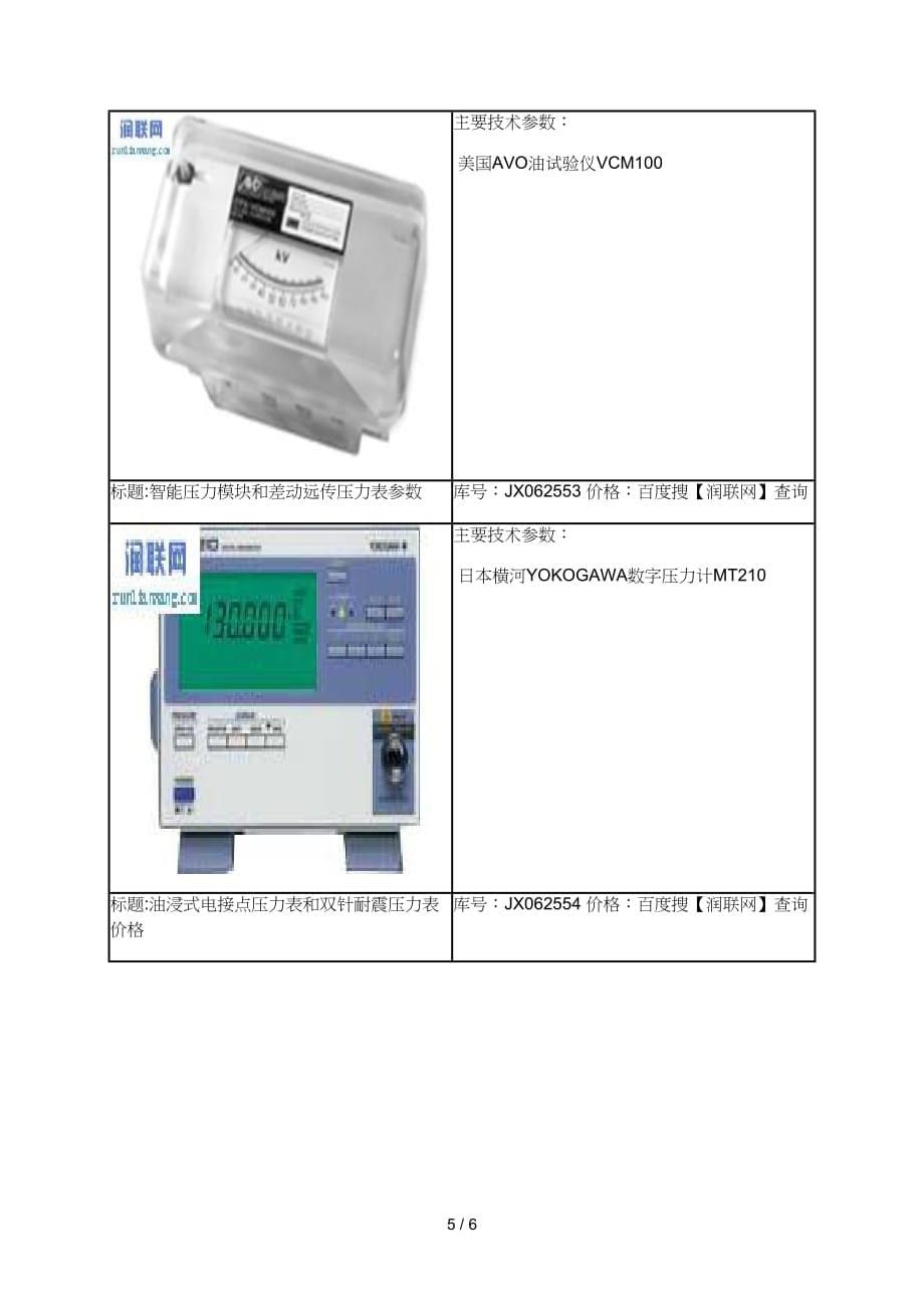 船用压力表和数字精密压力表价格_第5页