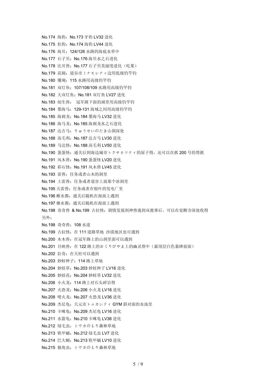 蓝宝石抓宠地区分布_第5页