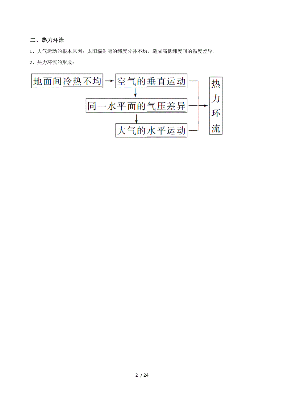 高三地理一轮复习精品导学案：冷热不均引起的大气运动及气压带和风带(必修)_第2页