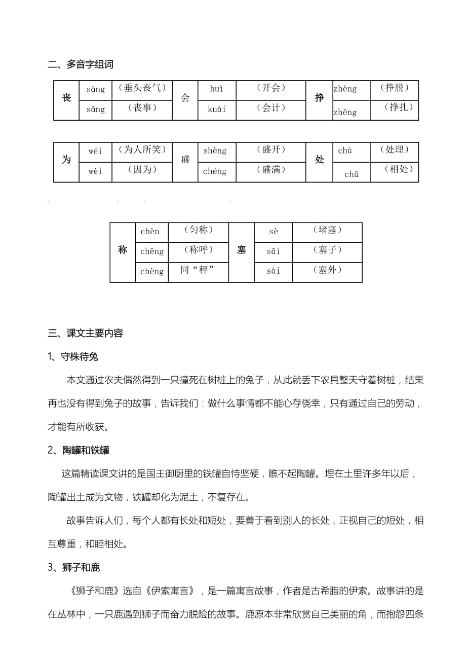 部编版三年级语文下册第二单元复习资料_第4页