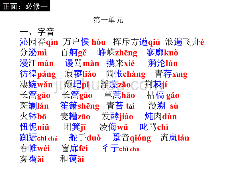 高中语文必修一总结复习_第1页