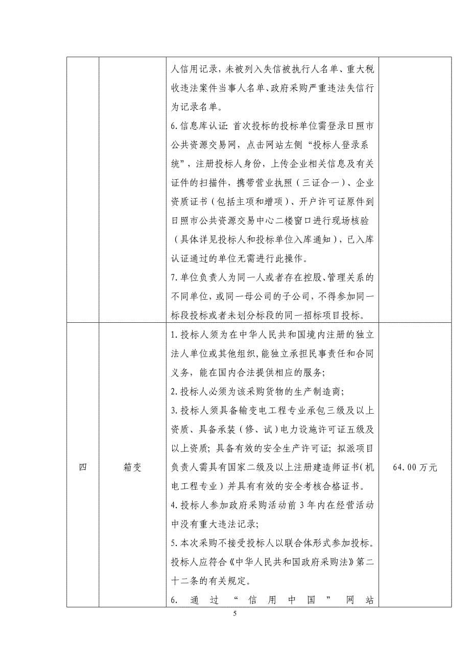 日照经济技术开发区交通和建设局路灯主材采购项目招标文件_第5页