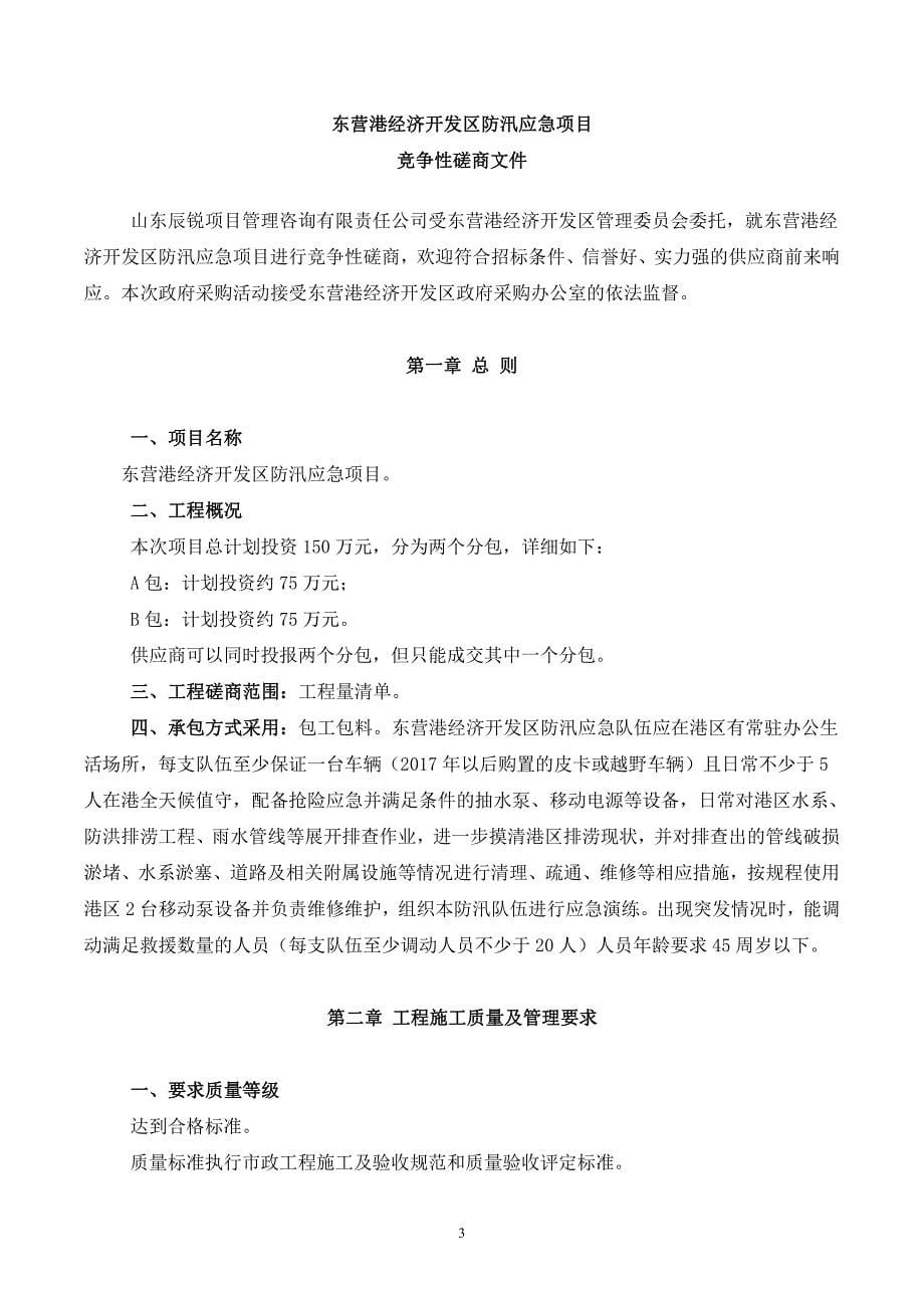 东营港经济开发区防汛应急项目竞争性磋商文件_第5页
