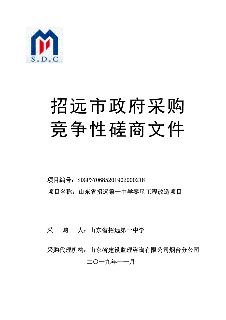 山东省零星工程改造项目竞争性磋商文件_第1页