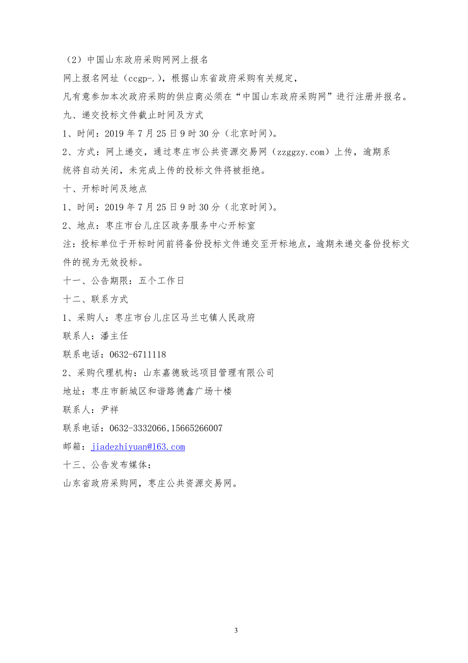 台儿庄区马兰屯镇2019年度美丽乡村项目招标文件_第3页