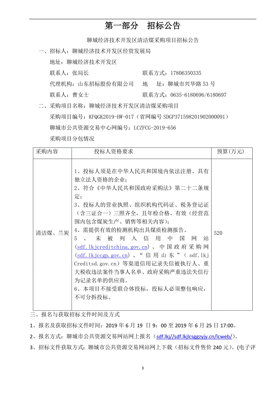 聊城市经济技术开发区清洁煤采购项目招标文件_第3页