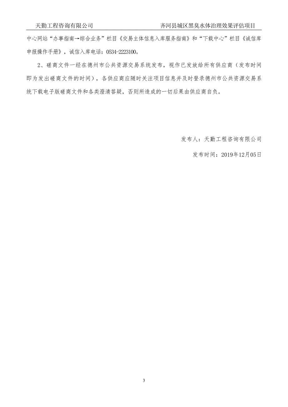 齐河县城区黑臭水体治理效果评估项目竞争性磋商文件_第5页