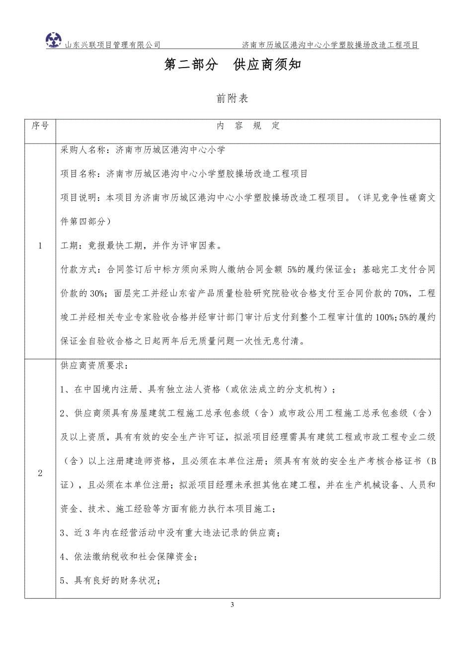 济南市历城区港沟中心小学塑胶操场改造工程竞争性磋商文件_第5页