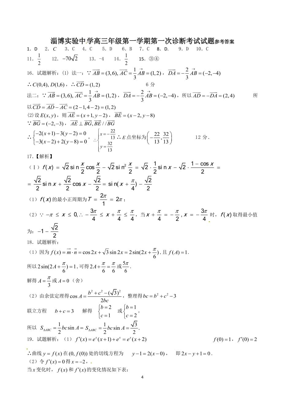 山东省2016届高中三年级上学期第一次诊断考试数学(文)试题_第4页