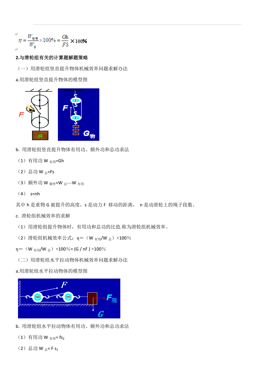 2020年中考物理计算题解题方法全攻略：机械效率（附答案）_第2页