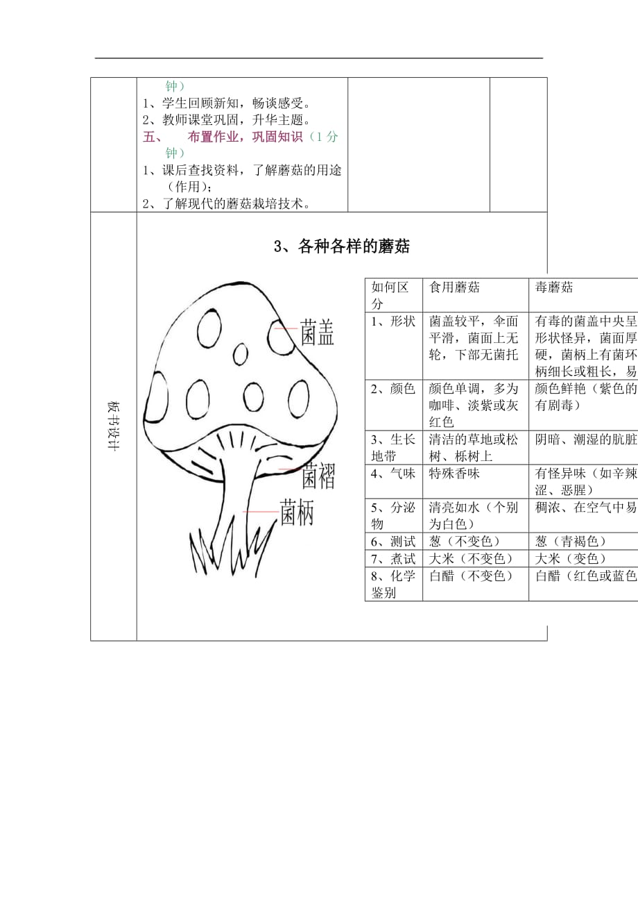 四年级上册科学教案23各种各样的蘑菇人教版新课程标准_第4页