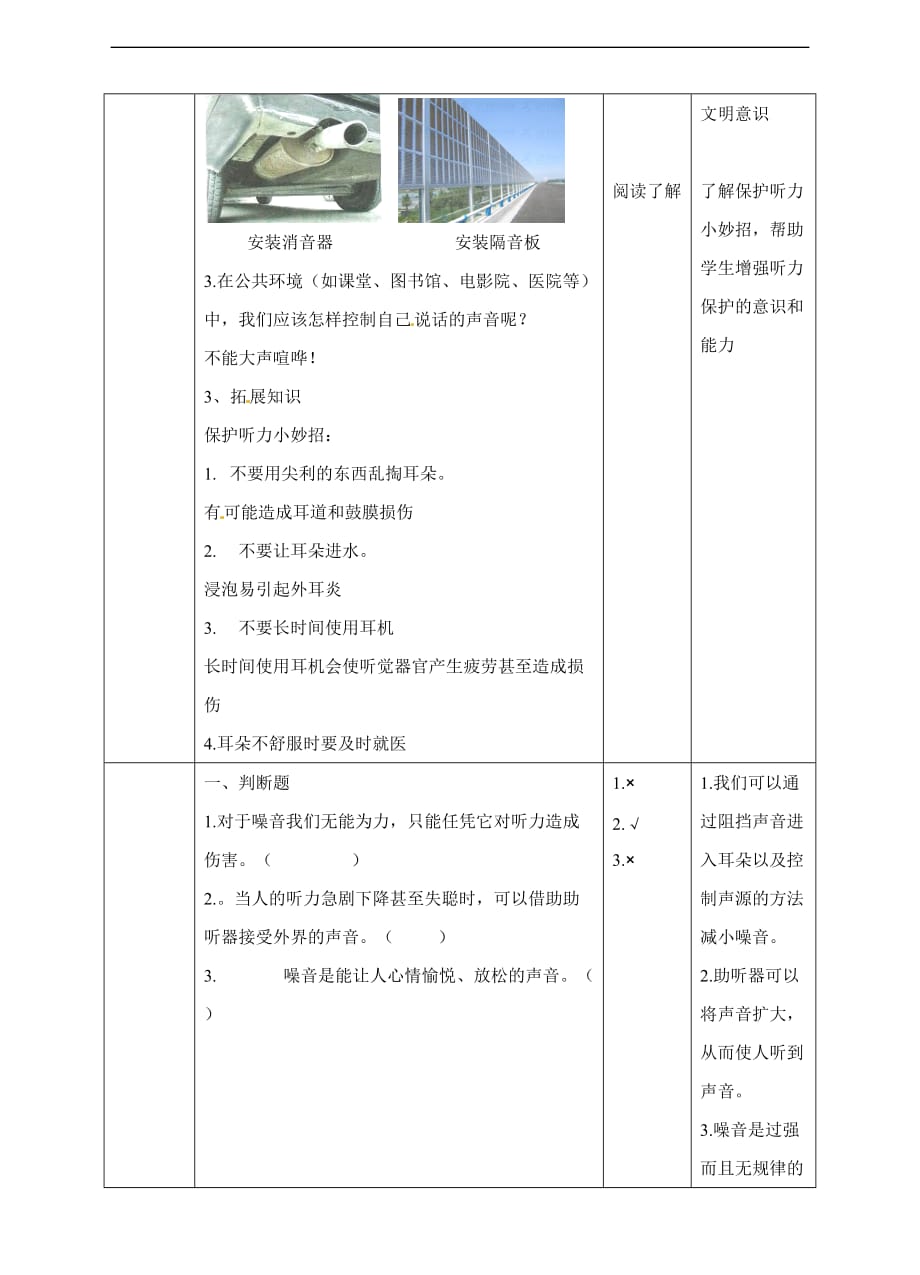 四年级上册科学教案保护我们的听力教科版_第4页