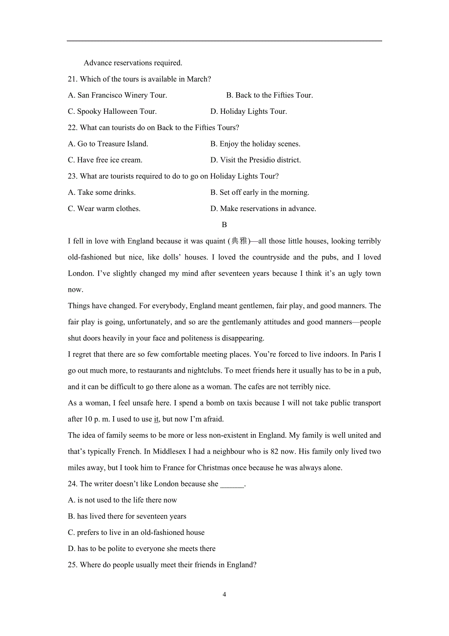 江西省17—18年（下学期）高一第三次月考英语试题（含答案）.doc_第4页