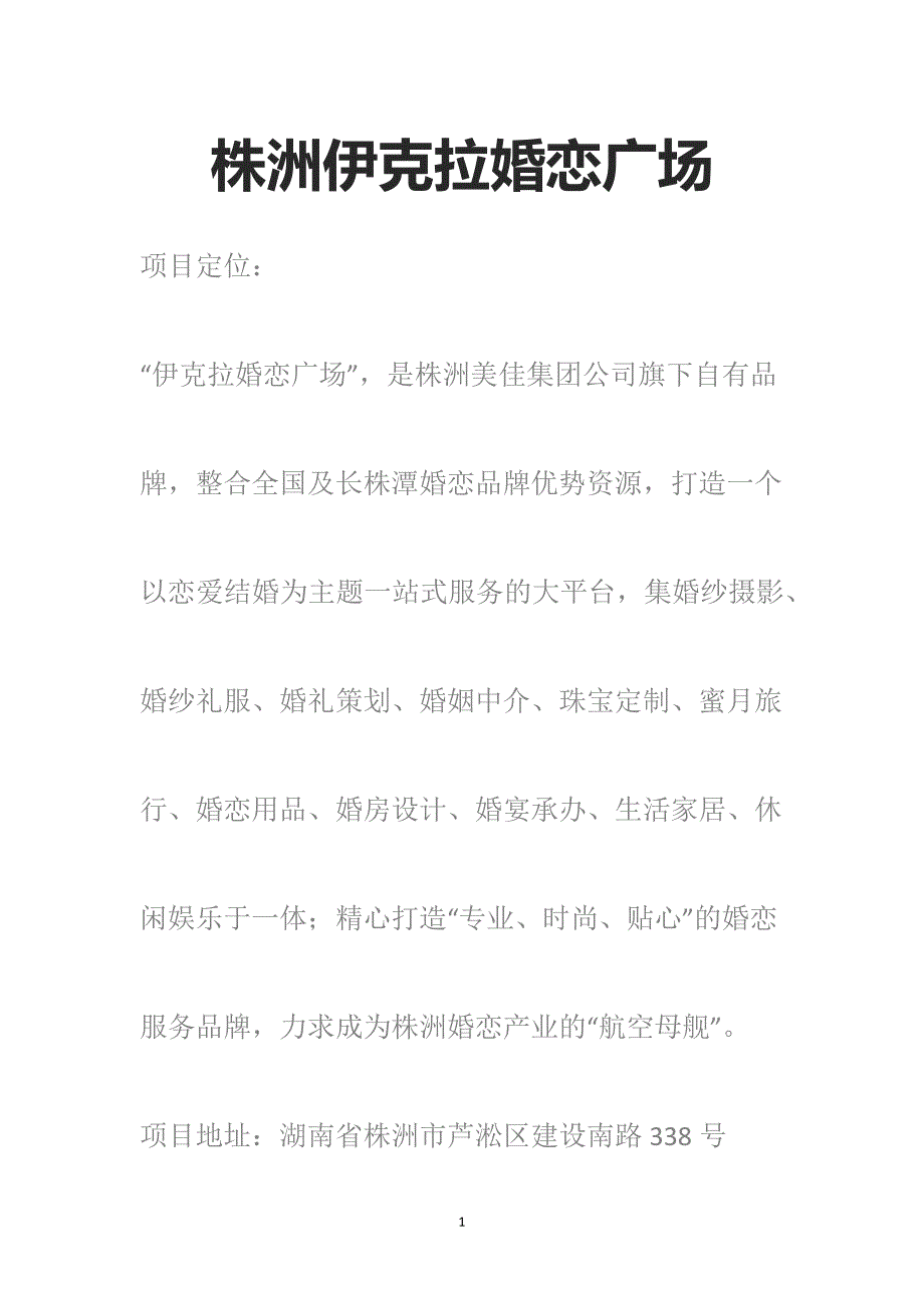 株洲伊克拉婚恋广场研究_第1页