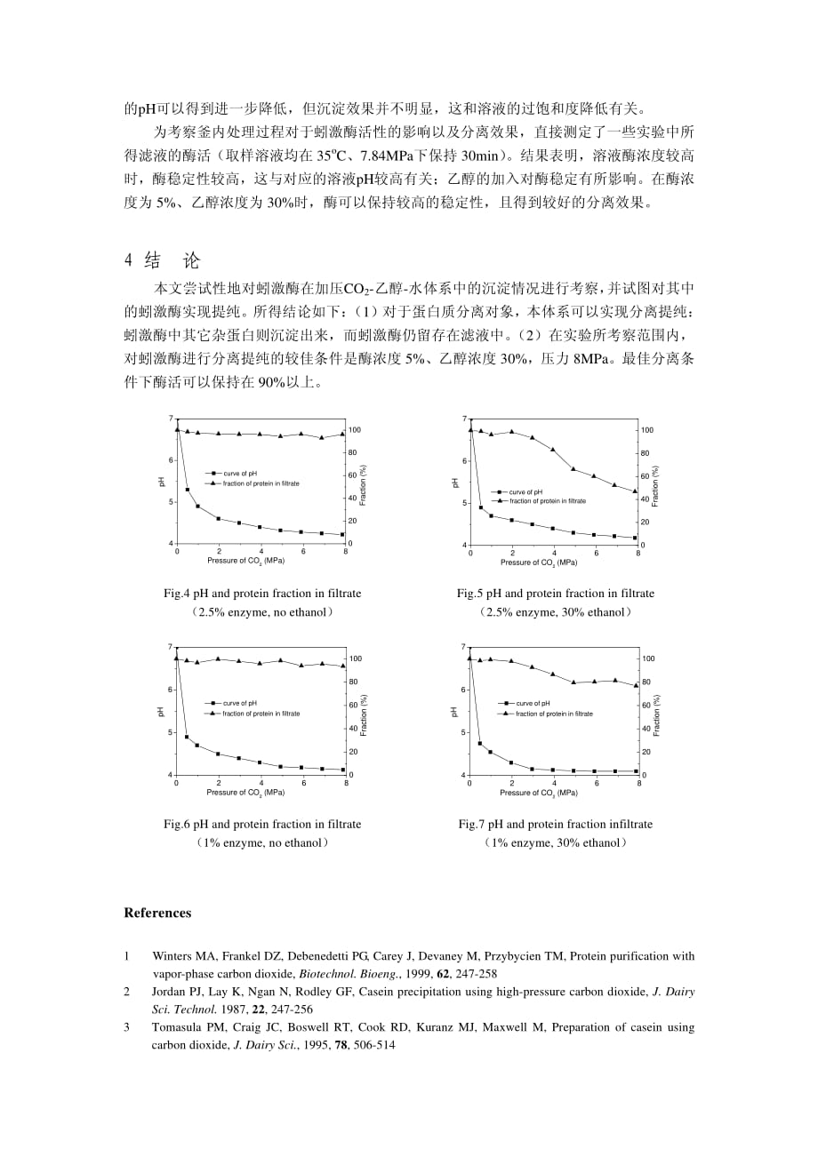 co2乙醇水等电沉淀体系在蚓激酶纯化中的应用_第4页