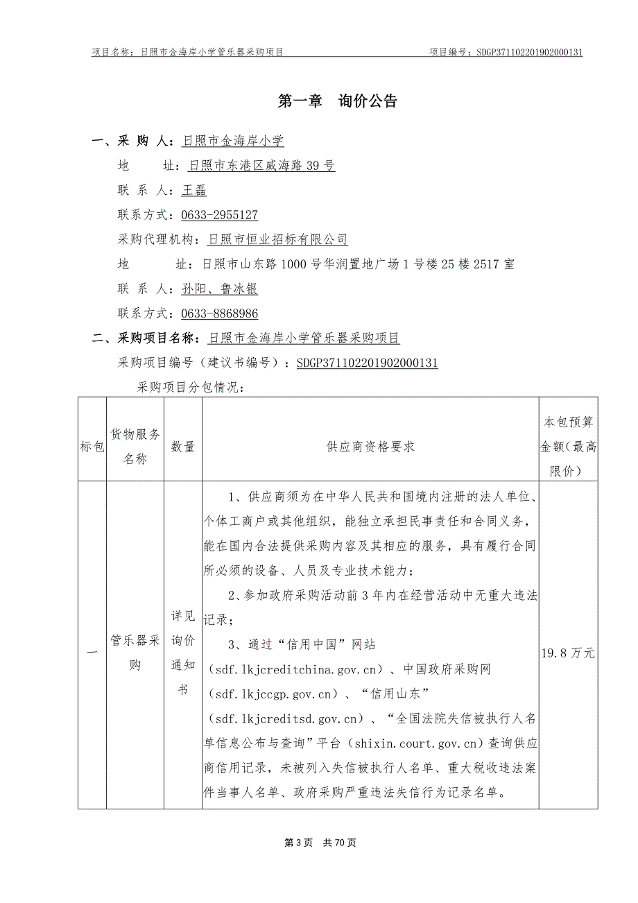 小学管乐器采购项目询价文件_第3页