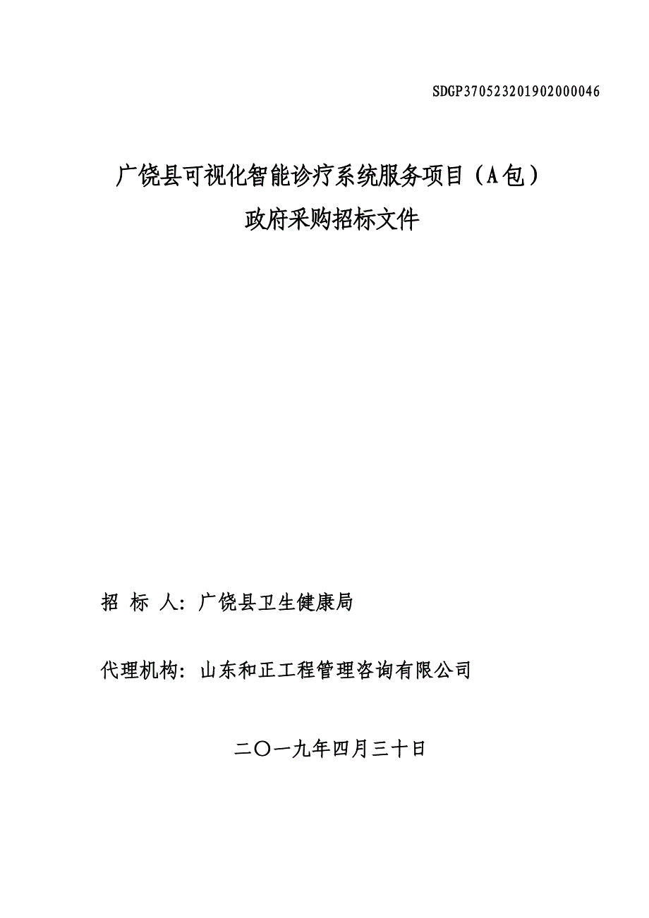 可视化智能诊疗系统招标文件_第1页