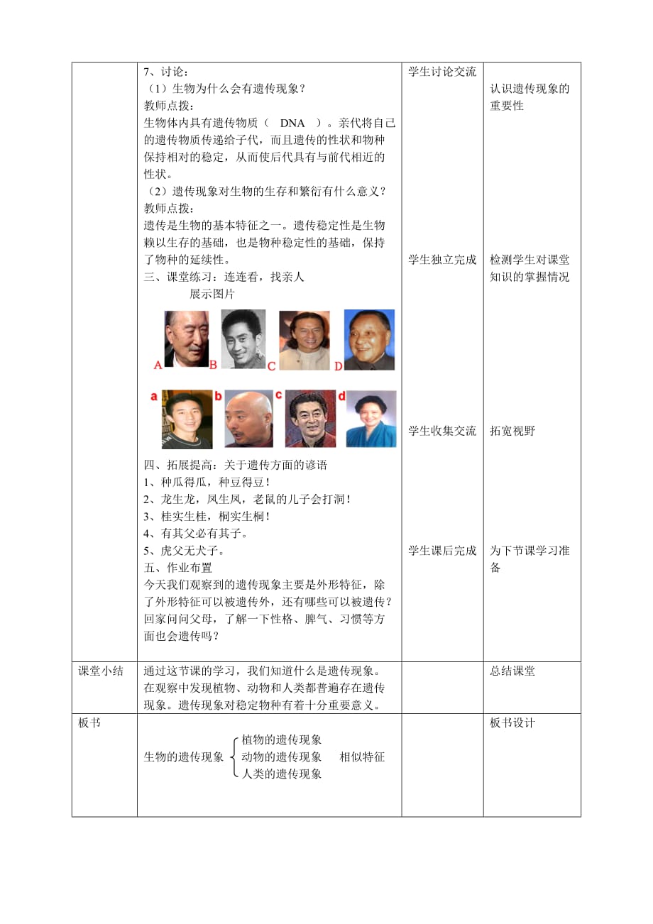 六年级上册科学教案-2.9《生物的遗传现象》l 粤教版_第3页