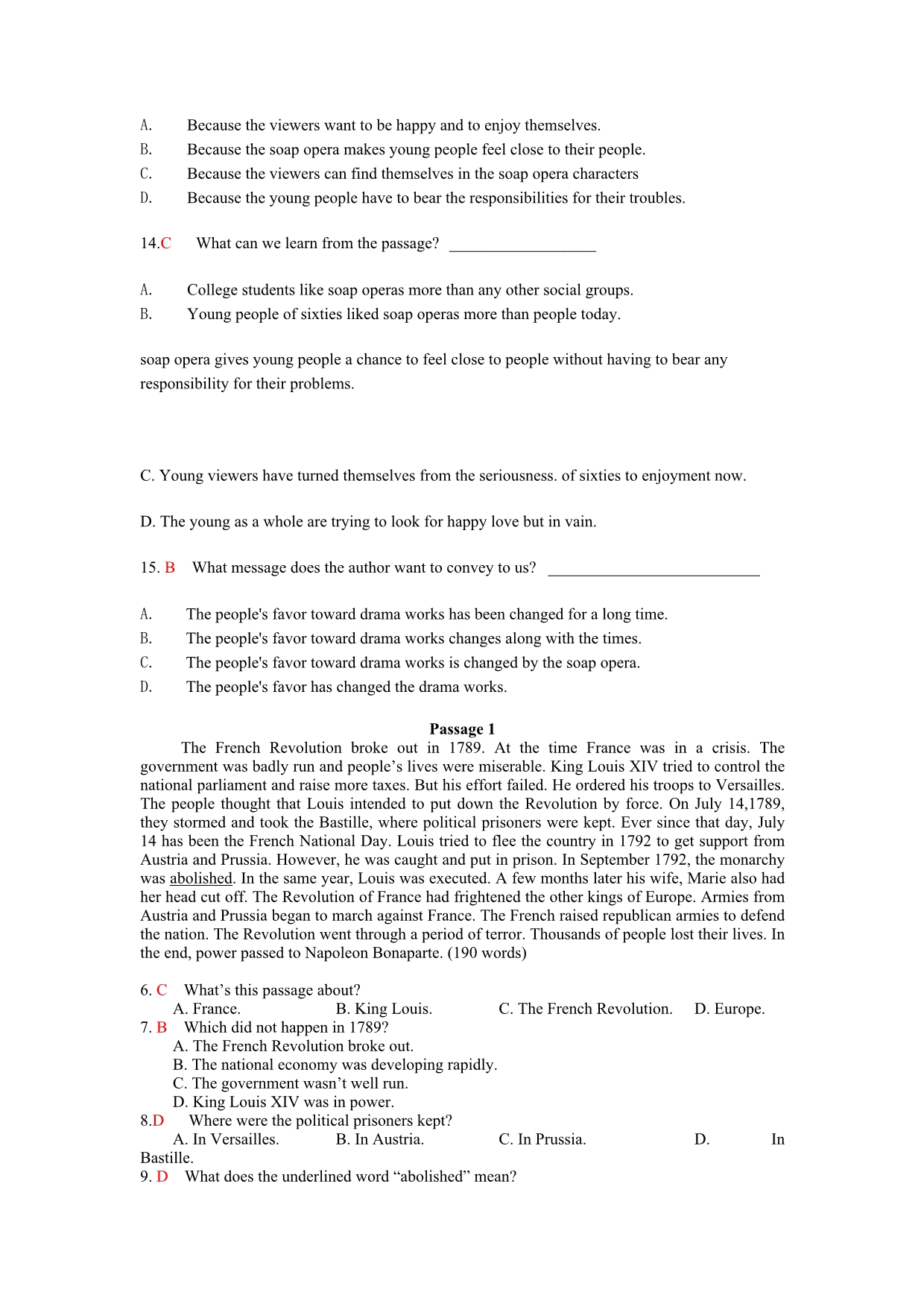 2012电大统考资料英语《阅读理解》_第3页