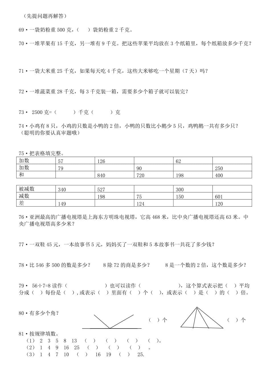 2020年二年级下册数学期末综合练习试卷_第5页