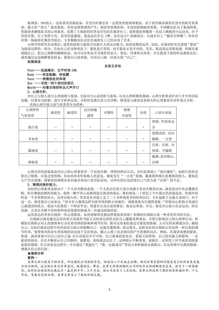 电大《演讲与口才》考试_第5页