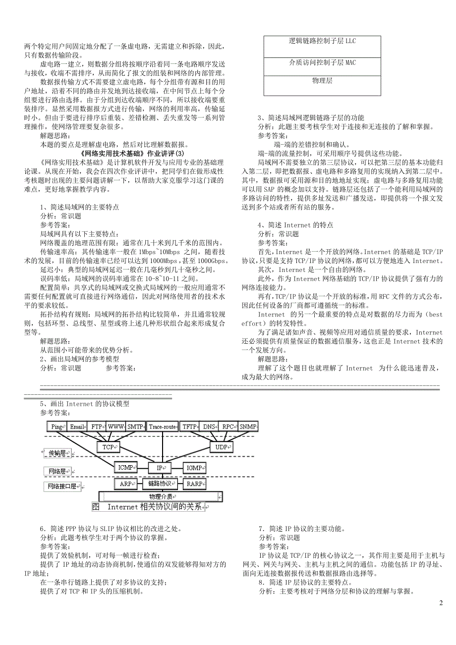 电大《网络实用技术基础》总复习各类资料汇总_第2页