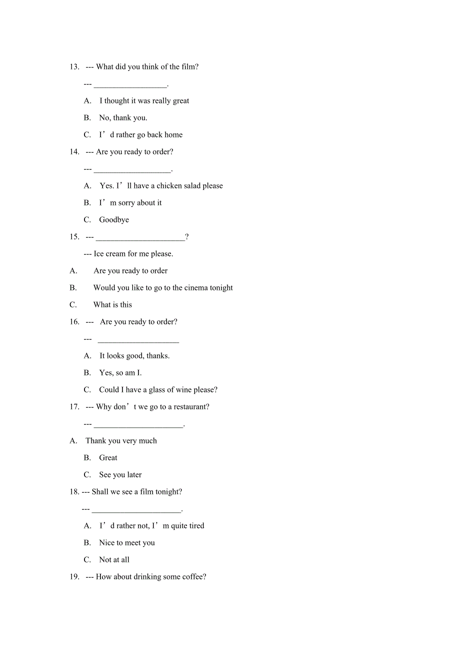 电大英语I(2)》考前模拟题及答案_第3页
