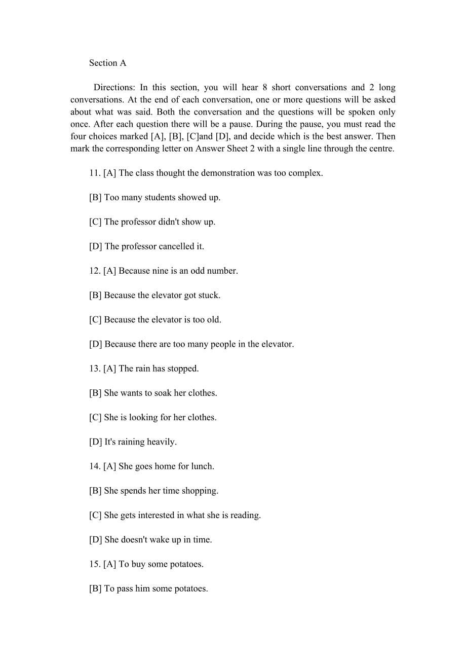 大学英语2011英语四六级最新模考题_第5页