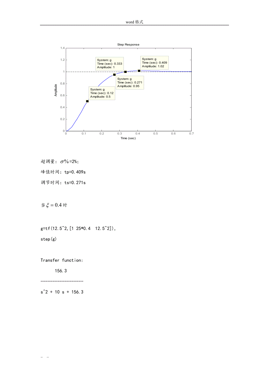 实验二二阶系统的动态特性与稳定性分析报告_第4页