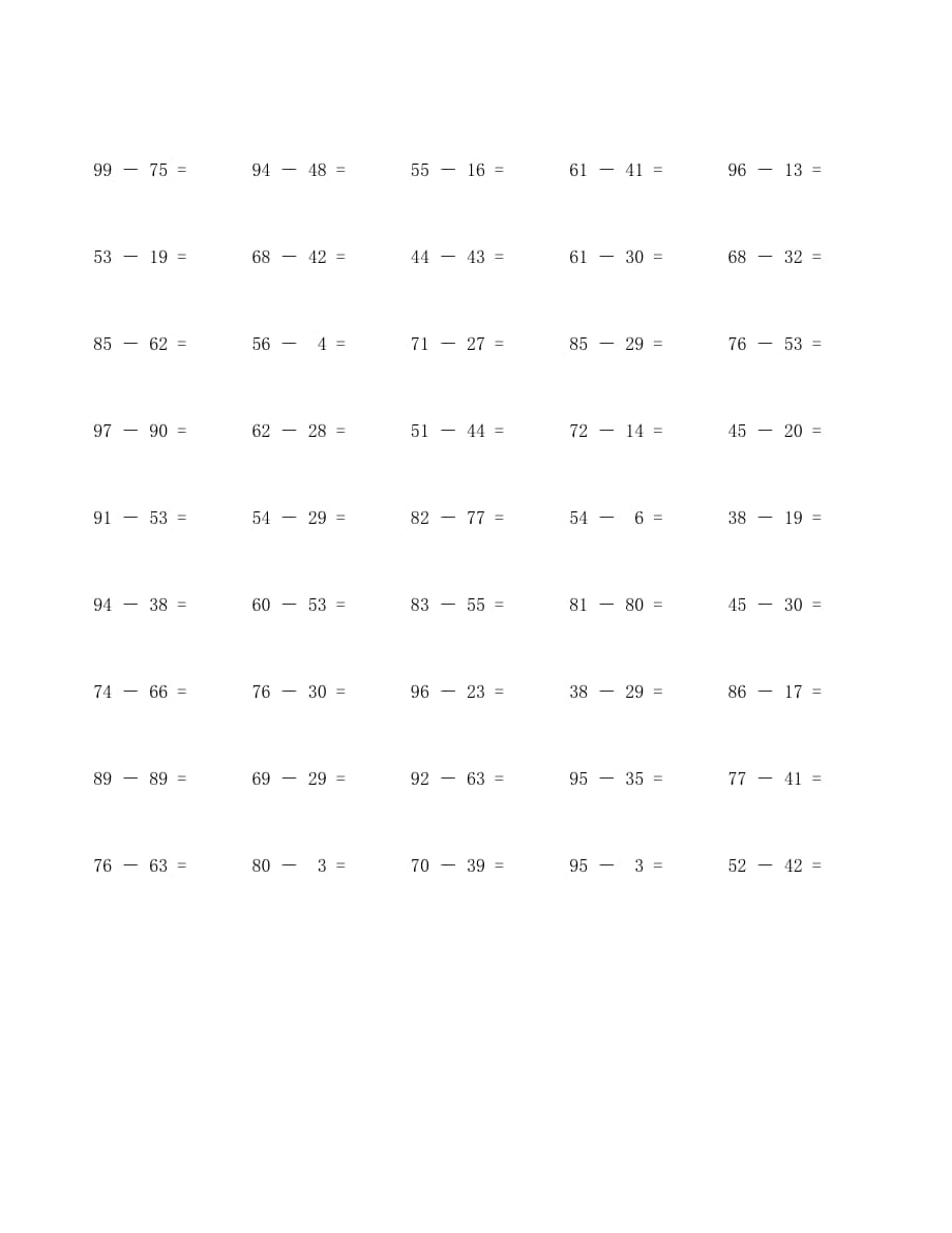 100以内减法口算题100道 (36)_第2页